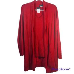 Creation L Red Studded Detail Twinset Cardigan Set Size 6